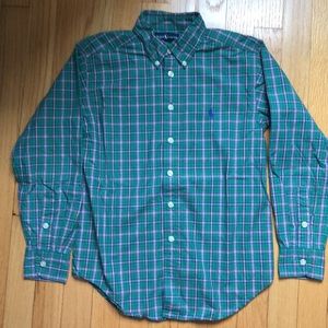 Ralph Lauren boys button down shirt. Mint condition. Top quality. Cotton. S 8/10